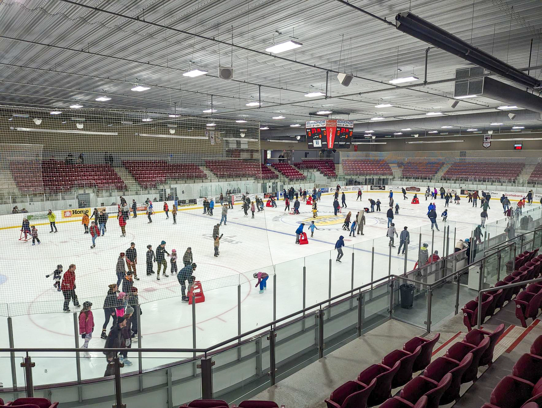 view of don lough arena public skating
